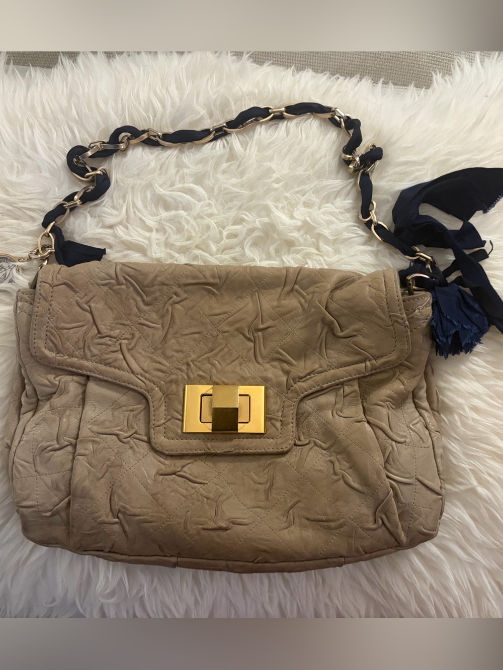 $1850 Lanvin Lambskin Quilted Shoulder Bag Fair Condition Quiet Luxury